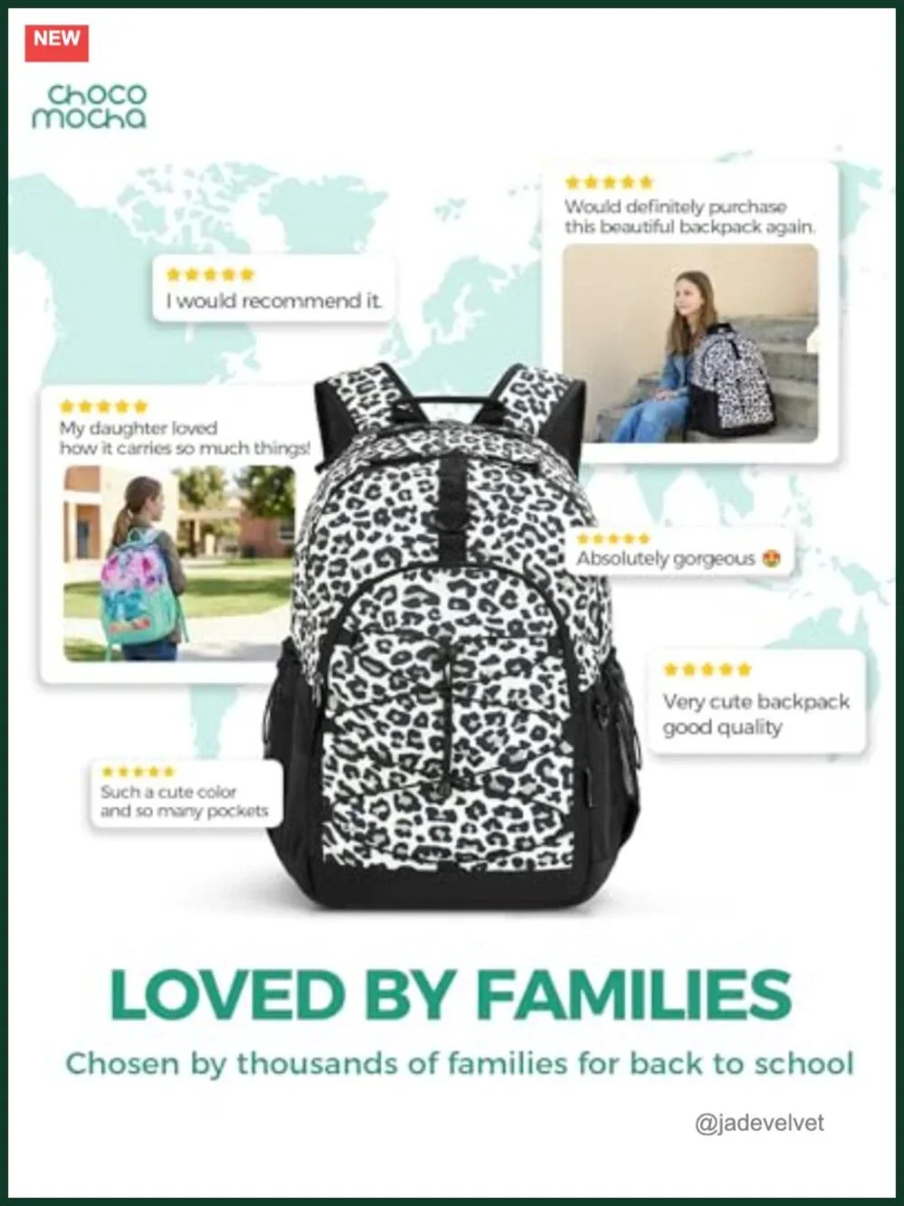 Animal Print Backpack for Teen Girls, Large 18 Inch School Bookbag